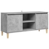 vidaXL Tv-meubel met massief houten poten 103,5x35x50 cm betongrijs - thumbnail