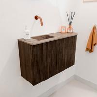 Toiletmeubel Mondiaz Joya Dlux | 71.6 cm | Meubelkleur Walnut | Faye wastafel Arena Wasbak Links | Zonder kraangat(en) Toiletmeubel Mondiaz Joya Dlux | 71.6 cm | Meubelkleur Walnut | Faye wastafel Arena Wasbak Links | Zonder kraangat(en)