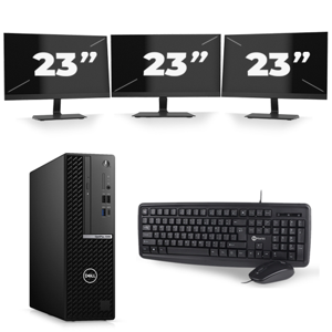 Dell Optiplex 5050 Micro Tower - Intel Core i7-6e Generatie - 16GB RAM - 256GB SSD - Windows 11 + 3x 23 inch Monitor