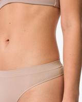 HEMA Damesstring naadloos micro beige (beige)
