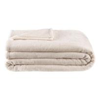 Leen Bakker - Plaid Niek XXL - Off-white - 240x220 Cm - Polyester/Fleece - Beige