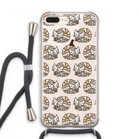 Slapende poes: iPhone 7 PLUS Transparant Hoesje met koord