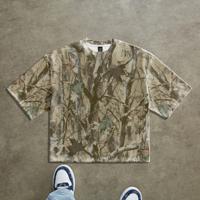 Bon&Bon Men's Camo T-Shirt | Loose Fit Leaf Print Streetwear Top XS