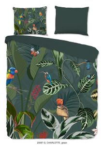 Good Morning Dekbedovertrek "vogels en bladeren" - Groen - (200x200/220 cm) - Katoen