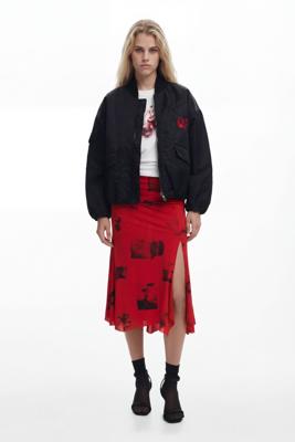 Collagerok met omgeslagen taille - RED - XL