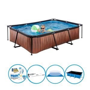 EXIT Zwembad Timber Style - Frame Pool 300x200x65 cm - Plus bijbehorende accessoires