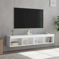 Tv-meubels met LED-verlichting 2 st 80x30x30 cm wit - thumbnail