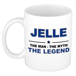 Jelle The man, The myth the legend collega kado mokken/bekers 300 ml