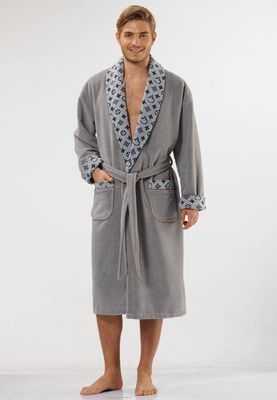 Bamboe badjas heren grijs-2xl