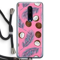 Kokosnoot roze: OnePlus 7 Pro Transparant Hoesje met koord