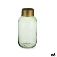 Vaas Gift Decor V1224IP-G V1224IP-G Groen Gouden Glas 11,5 x 24 x 11,5 cm (6 Stuks)