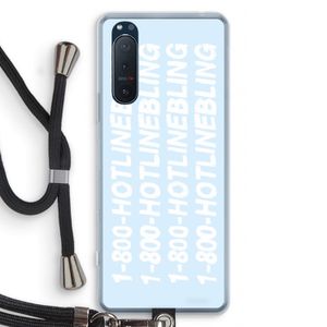 Hotline bling blue: Sony Xperia 5 II Transparant Hoesje met koord