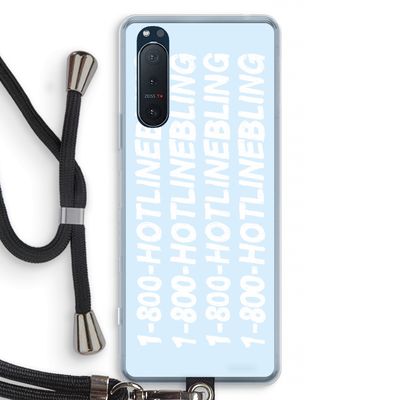 Hotline bling blue: Sony Xperia 5 II Transparant Hoesje met koord