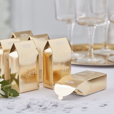 Confetti doosje Gold met confetti