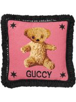 Gucci coussin à broderie ours en peluche - Rose