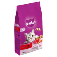 Whiskas Adult 1+ met rund kattenvoer 1,9 kg - thumbnail