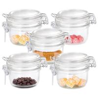 Voorraad/weckpot - 8x stuks - transparant - glas - 8 x 7 cm - 125 ml - Bormioli Rocco