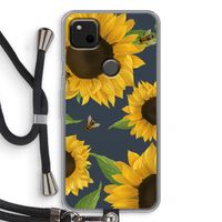 Sunflower and bees: Pixel 4a Transparant Hoesje met koord