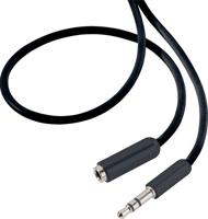 SpeaKa Professional SP-7870476 Jackplug Audio Verlengkabel [1x Jackplug male 3,5 mm - 1x Jackplug female 3,5 mm] 0.50 m Zwart SuperSoft-mantel