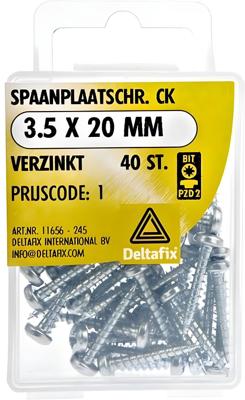 Spaanpl.schr. ck 3.5x20mm 40st - Deltafix