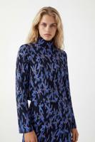 Gebreide trui met hoge kraag - BLUE - XL