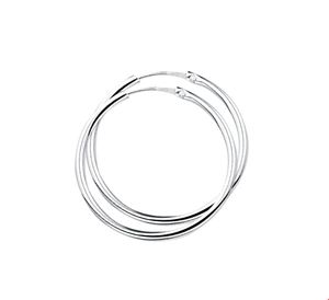TFT Creolen Ronde Buis Zilver Gerhodineerd Glanzend 2 mm x 30 mm