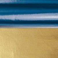 Aluminium folie kerst blauw/goud 50 x 80 cm - thumbnail