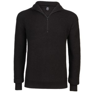 Marine Pullover Troyer Sweater Zwart Heren