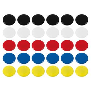 30x Ronde koelkast/whiteboard magneten 30 mm gekleurd