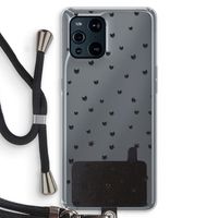Kleine kattenkopjes: Oppo Find X3 Pro Transparant Hoesje met koord