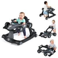3-in-1 Autoform Loopstoeltje in Hoogte Verstelbaar en Opvouwbaar met Snelheidsregeling Voorzien van Lichtjes en Muziek-Grijs