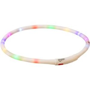 Trixie Halsband usb siliconen lichtgevend oplaadbaar royal blauw