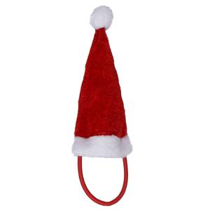 Haar elastiek - mini kerstmuts - 5,5 x 9,5 cm - haaraccessoires