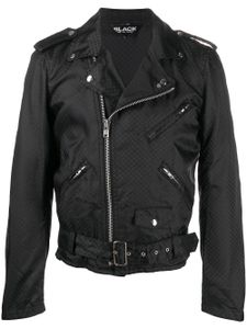 Black Comme Des Garçons veste de moto à motif damier - Noir