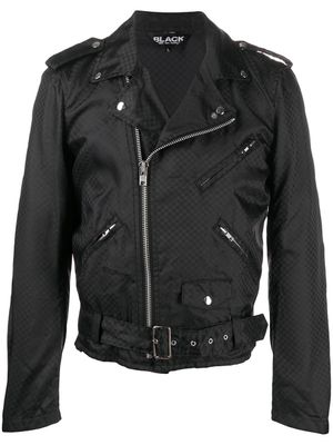 Black Comme Des Garçons veste de moto à motif damier - Noir