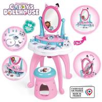 Smoby - Gabby e la Casa Magica - Toeletta per bambini 2 in 1 - Sgabello incluso - 12 accessori - Specchio orientabile