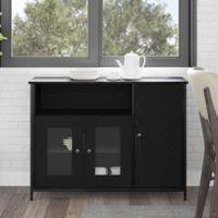 Dressoir Zwart eiken 100 x 35 x 75 cm Bewerkt hout
