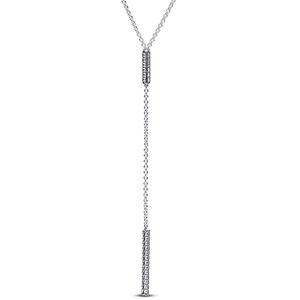 Pandora 393013C01 Ketting Timeless Pave Prism Drop zilver-zirconia wit 45 cm