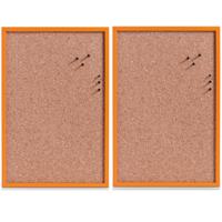 Prikbord incl. punaises - 2x - 40 x 60 cm - oranje - kurk