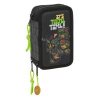 Driedubbele Pennenzak Teenage Mutant Ninja Turtles Zwart Grijs 12,5 x 19,5 x 5,5 cm 36 Onderdelen