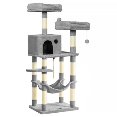 Krabpaal met kijkplatformen, 143 cm, Lichtgrijs