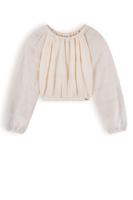 NoBell Meisjes blouse chiffon embroidery - Timre - Pearled ivoor wit - thumbnail