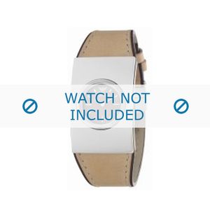Armani horlogeband AR-1019 Leder Cream wit 30mm