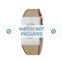 Armani horlogeband AR-1019 Leder Cream wit 30mm