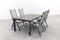Hartman Monza/Kings verstelbare tuinset antraciet - 180x100 cm. - 5-delig