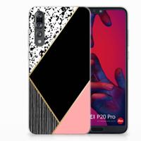 Huawei P20 Pro | TPU Hoesje | Zwart Roze Vormen