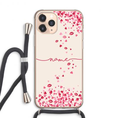 Hartjes en kusjes: iPhone 11 Pro Max Transparant Hoesje met koord