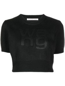 Alexander Wang haut en maille à logo embossé - Noir