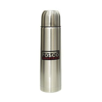 RVS thermosfles/isoleerkan 1 liter zilver