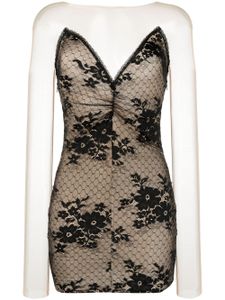 Wolford robe-bustier à empiècements en dentelle - Noir